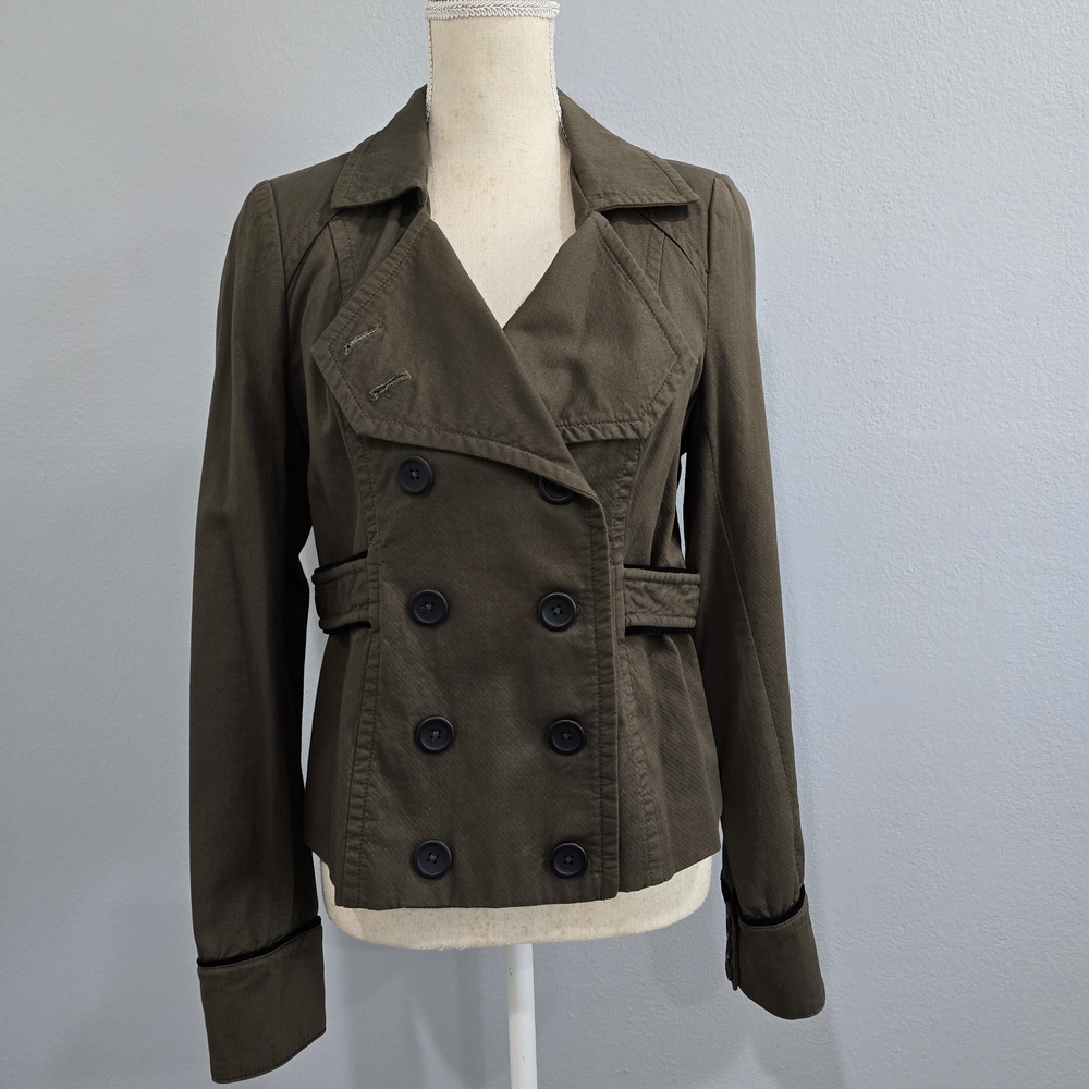 Sanctuary Dark Olive Double-Breasted Trench Coat - Picture 6 of 10